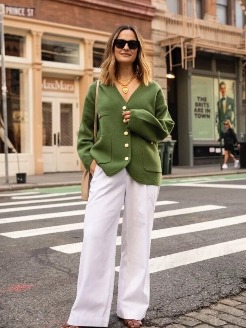 J. Crew Long V-neck Sweater Blazer in Utility Green Cotton Knit Cardigan Sml